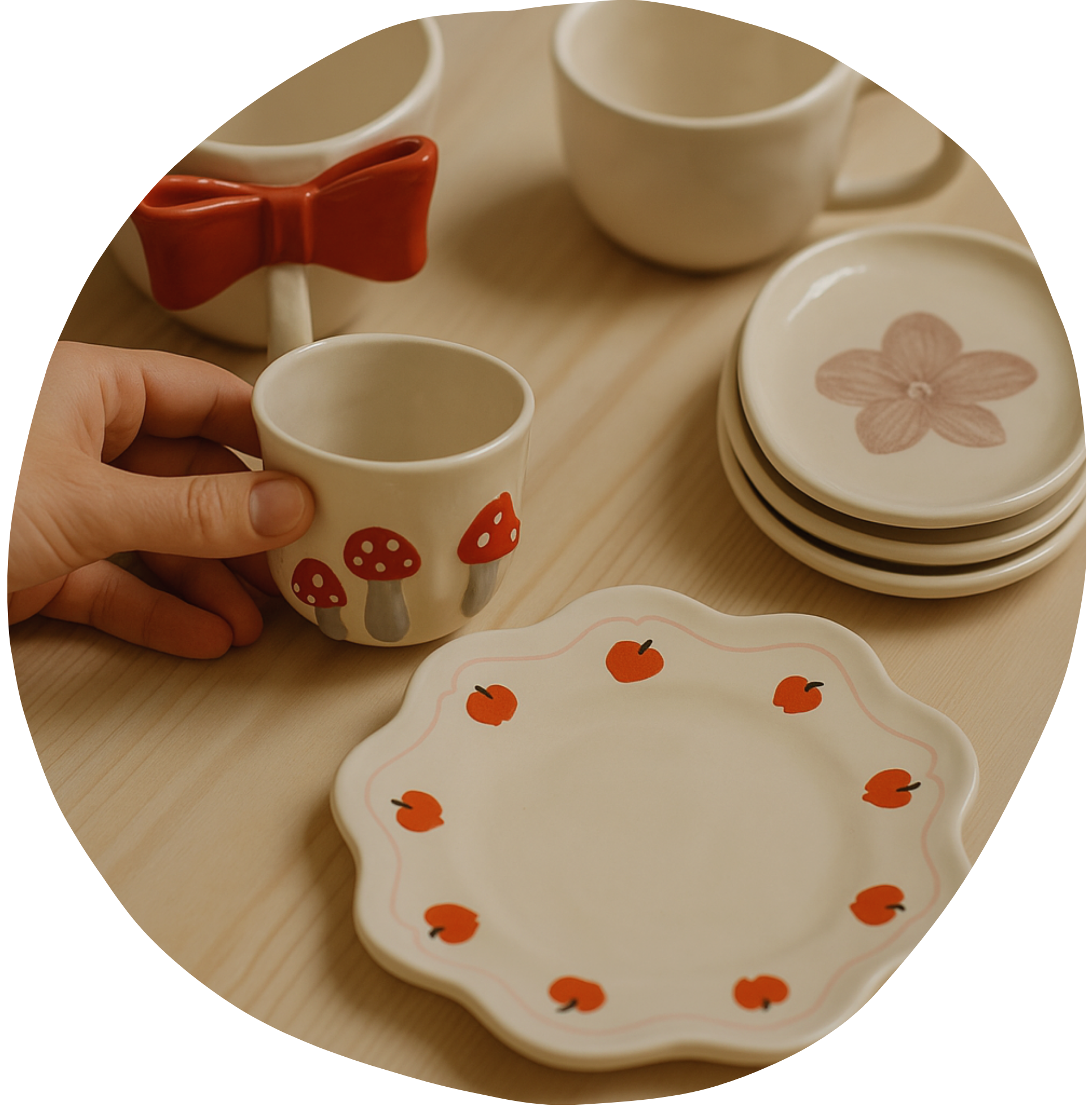 Mix di ceramiche artigianali colorate